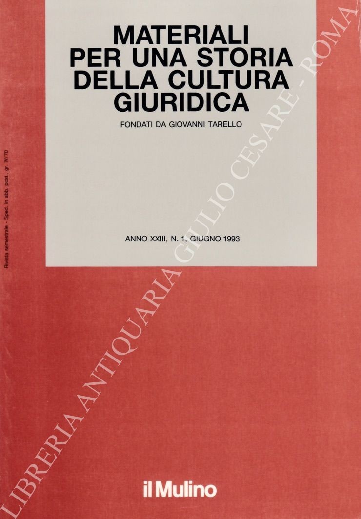 Materiali per una storia della cultura giuridica