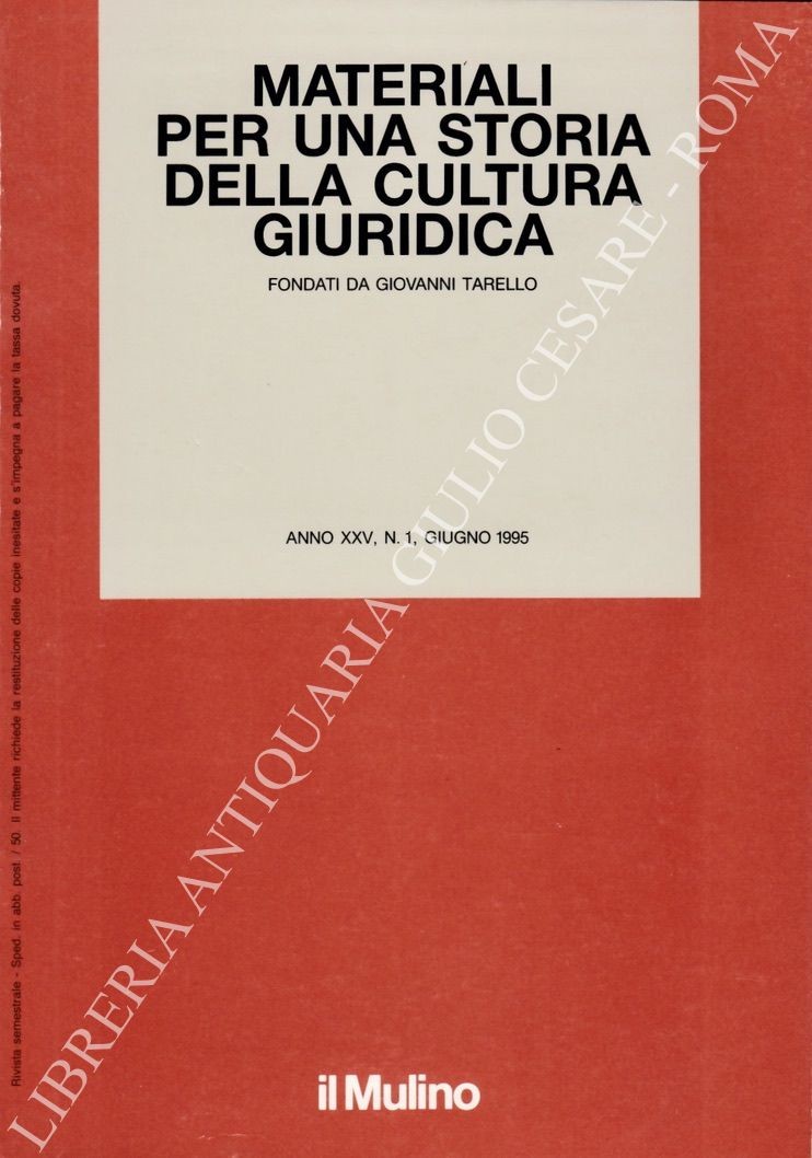 Materiali per una storia della cultura giuridica