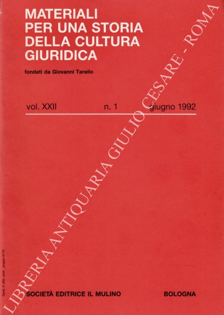 Materiali per una storia della cultura giuridica