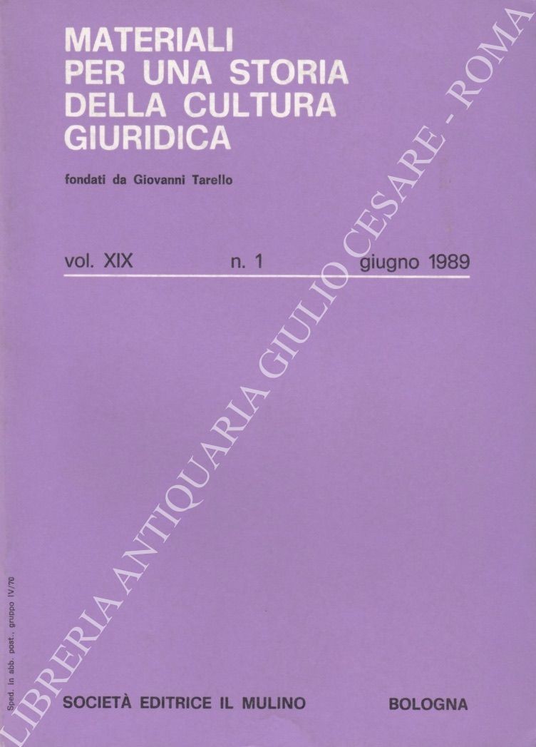 Materiali per una storia della cultura giuridica