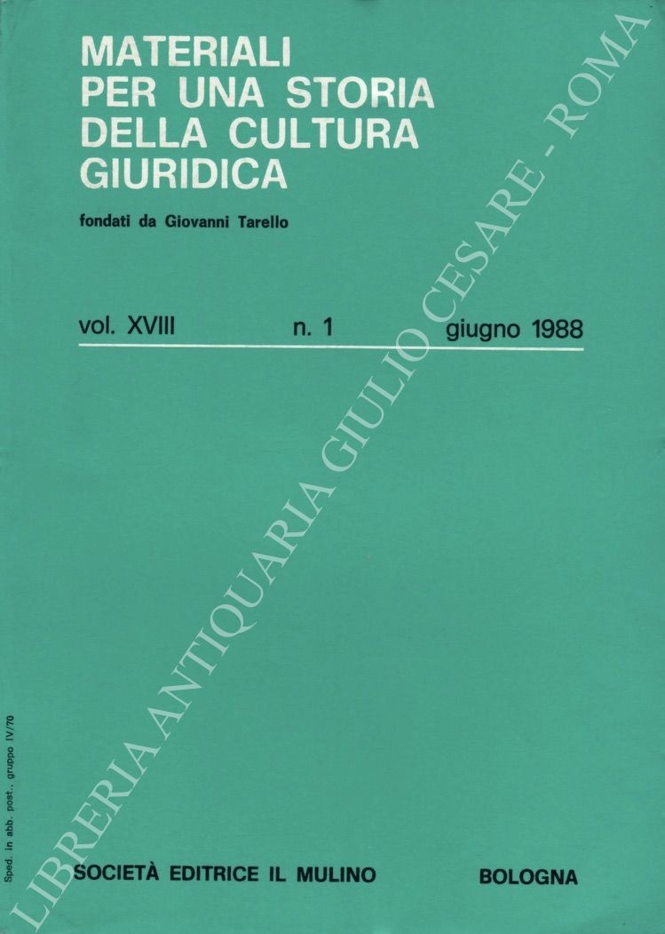 Materiali per una storia della cultura giuridica