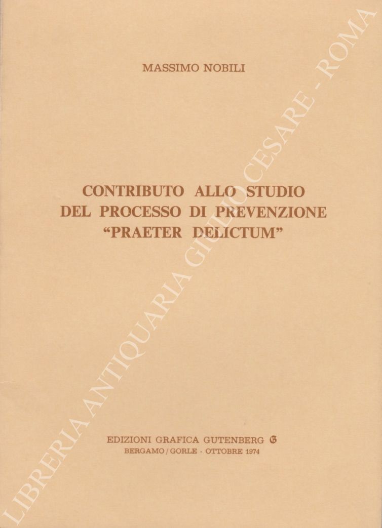 Contributo allo studio del processo di prevenzione