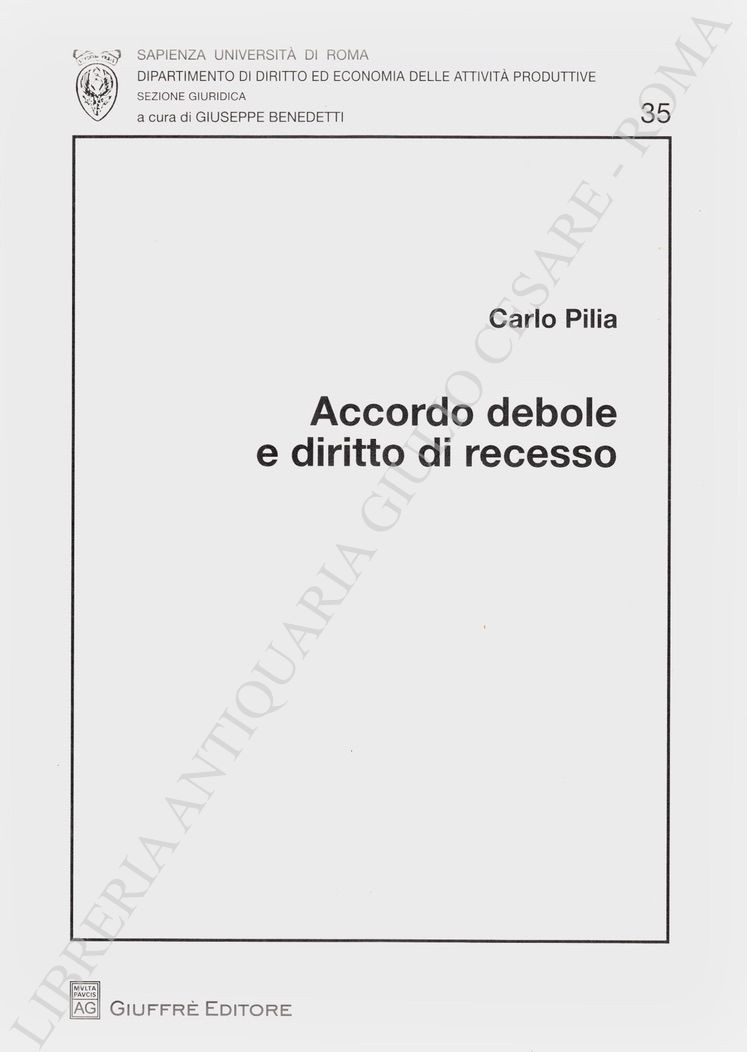 Accordo debole e diritto di recesso