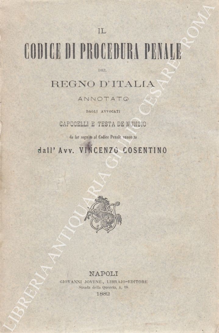 Il Codice di Procedura Penale del Regno d'Italia