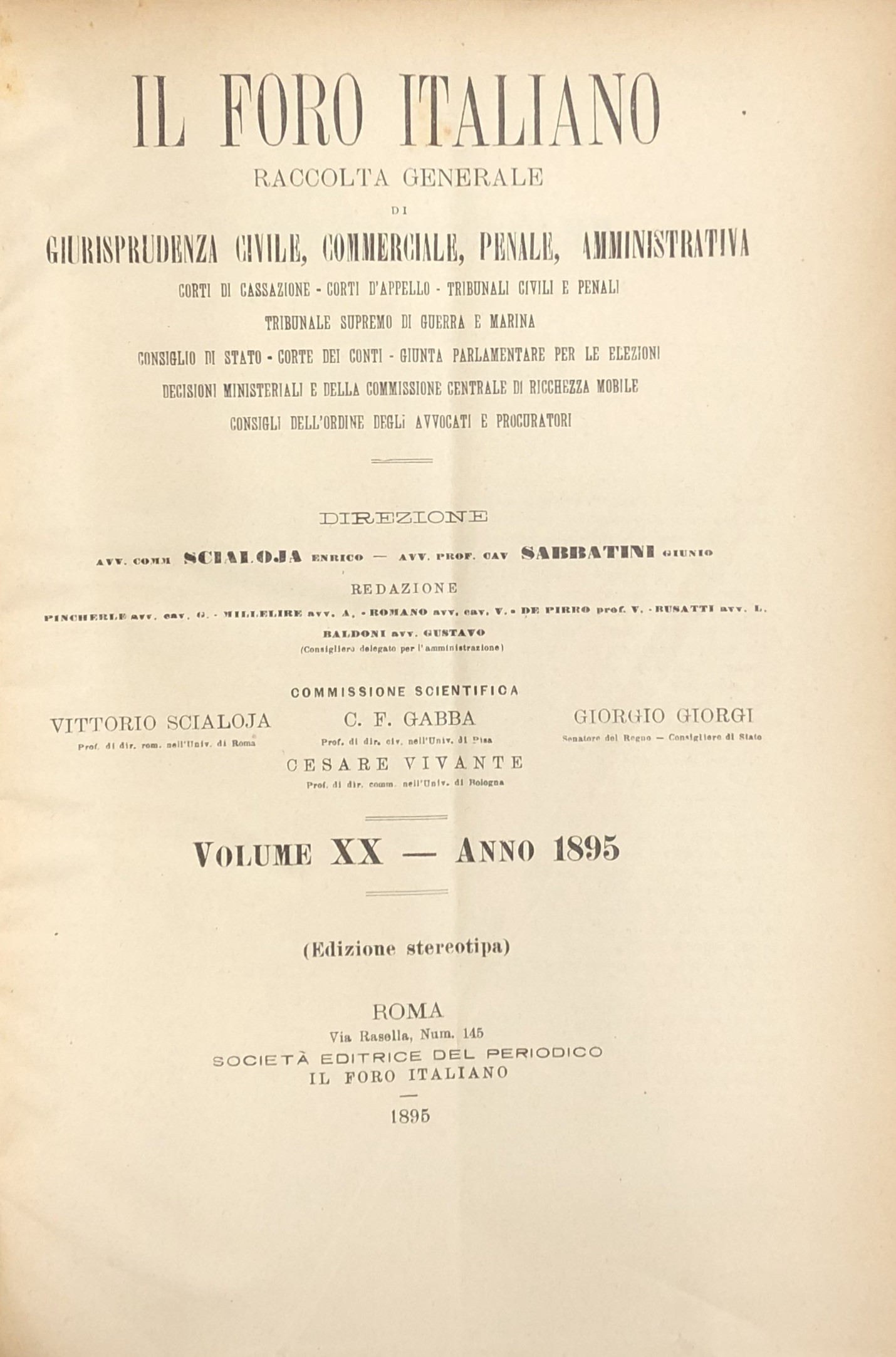 Il Foro Italiano. Annata 1893