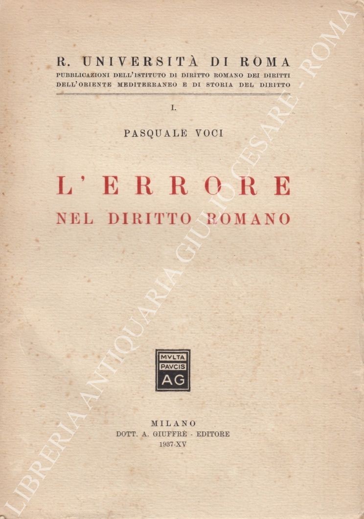 L'errore nel diritto romano