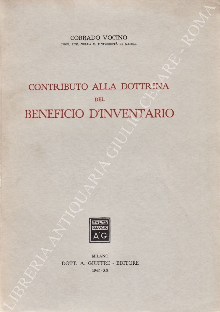 Contributo alla dottrina del beneficio d'inventario