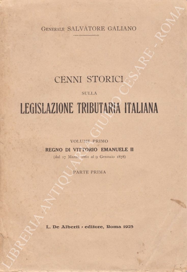 Cenni storici sulla legislazione tributaria italiana