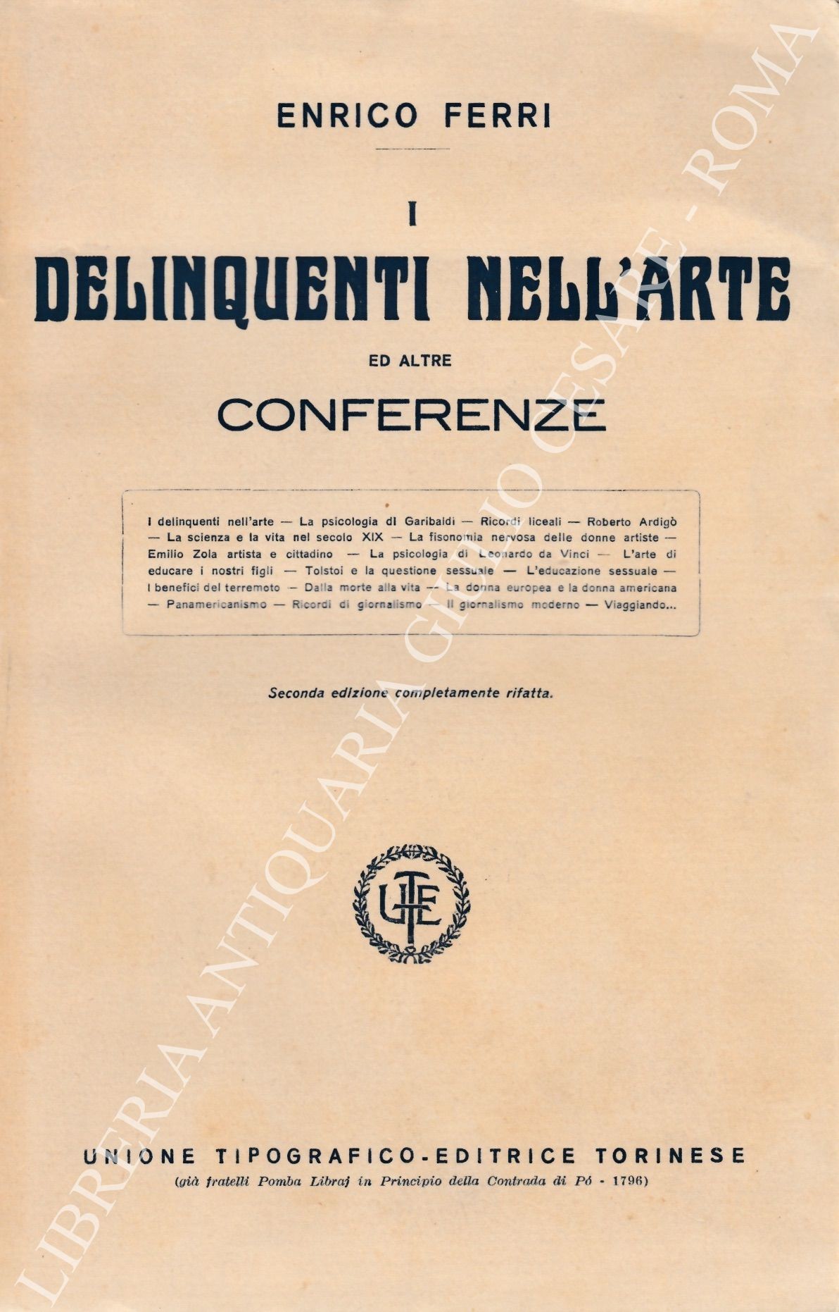 I delinquenti nell'arte ed altre conferenze e saggi