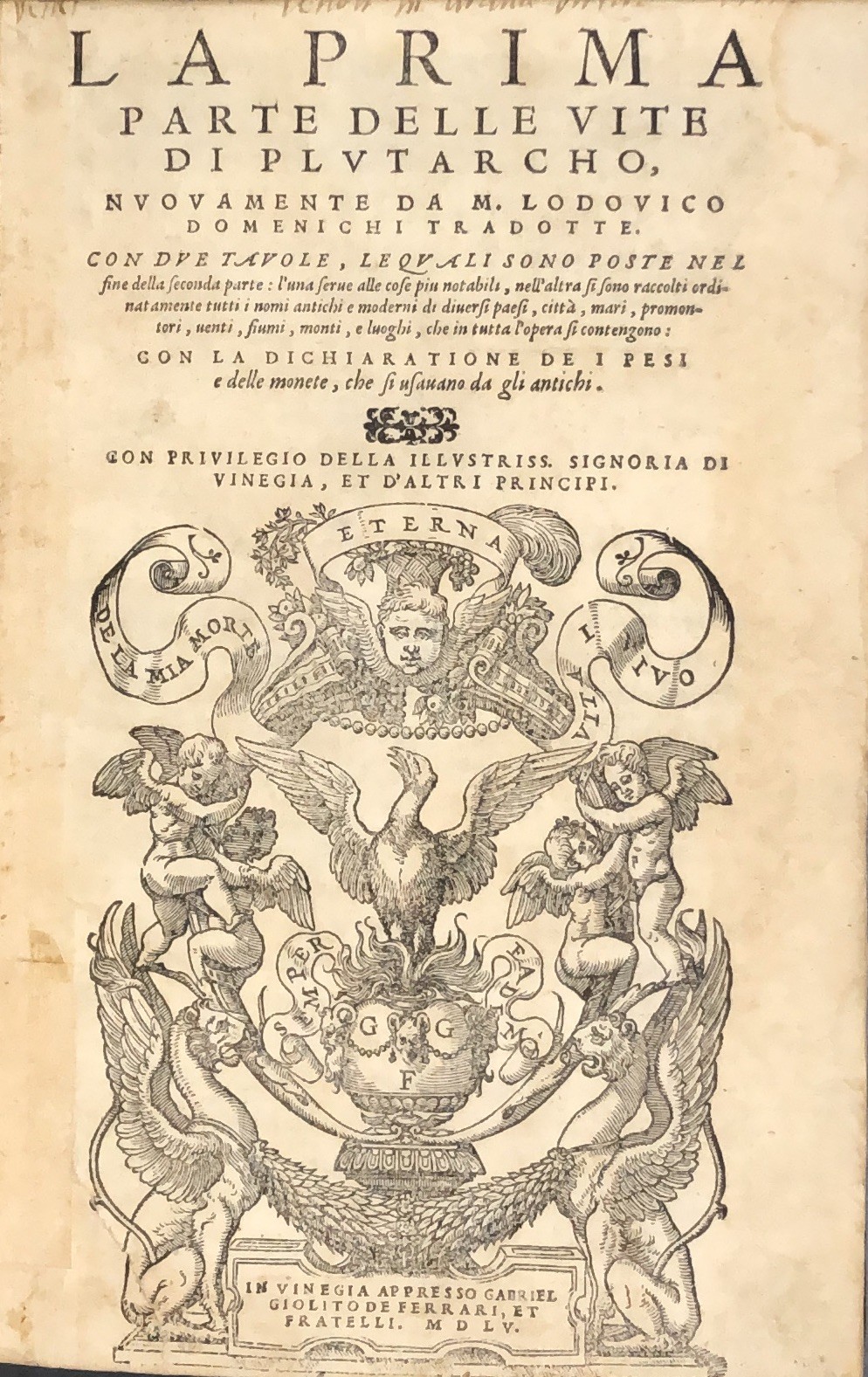 La prima parte delle vite di Plutarco