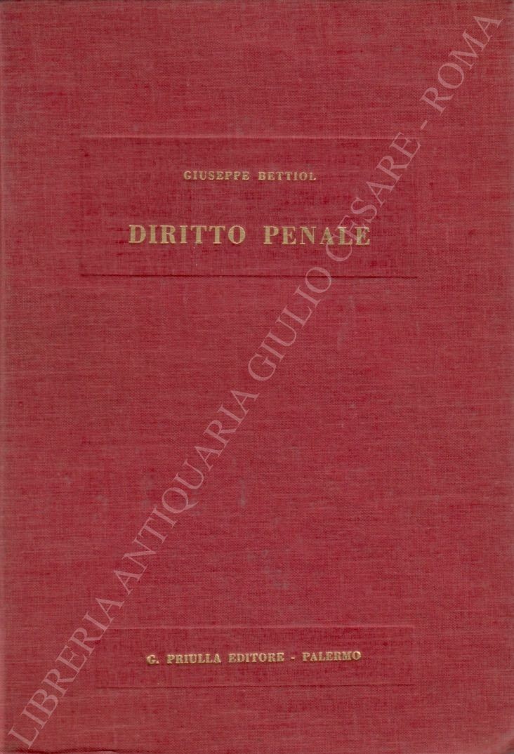 Diritto penale. (Parte generale)