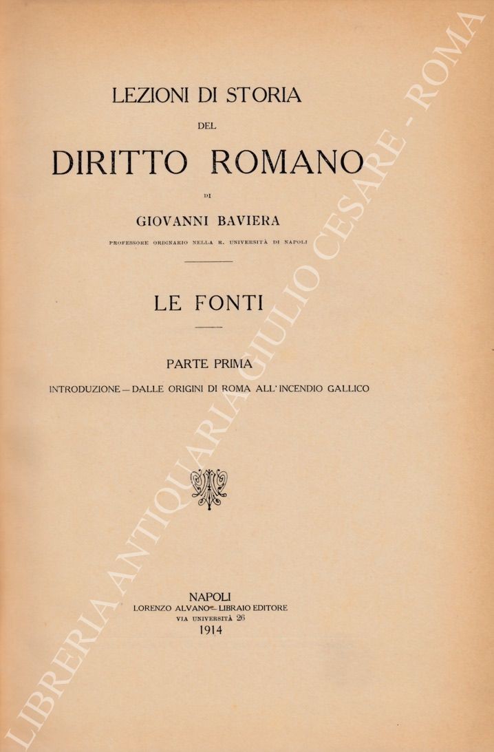 Lezioni di storia del diritto romano