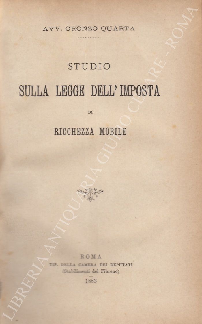 Studio sulla legge dell'Imposta di Ricchezza Mobile