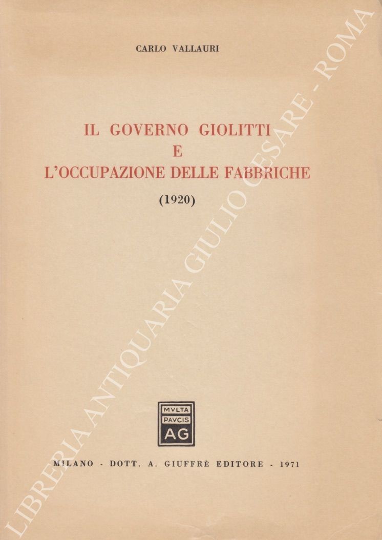 Il governo Giolitti e l'occupazione delle fabbriche
