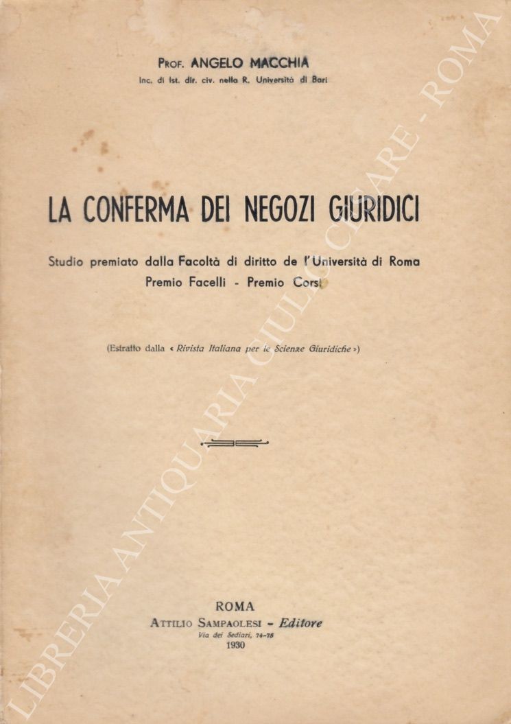 La conferma dei negozi giuridici