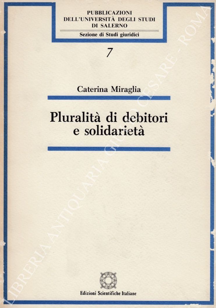 Pluralità di debitori e solidarietà