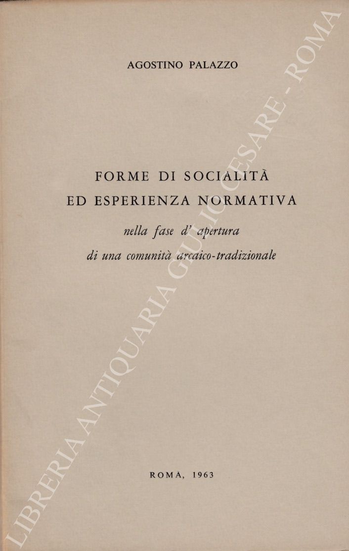 Forme di socialità ed esperienza normativa