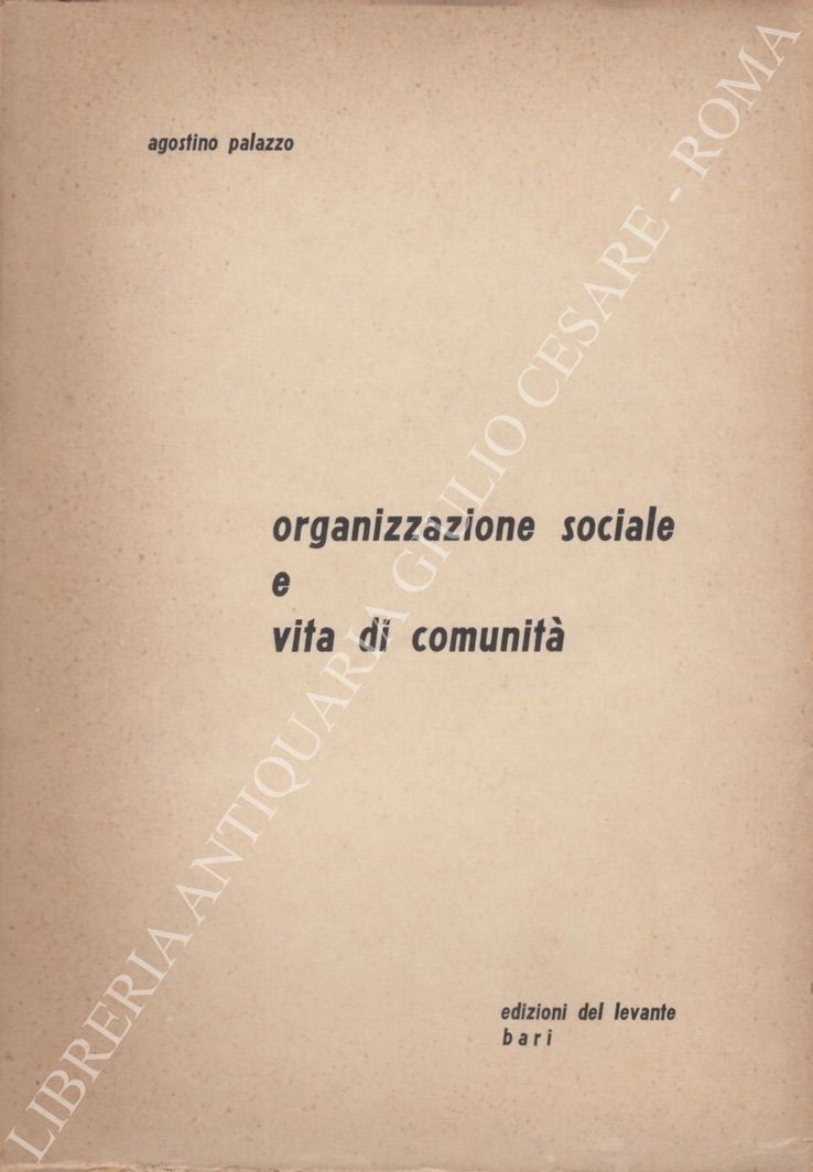 Organizzazione sociale e vita di comunità