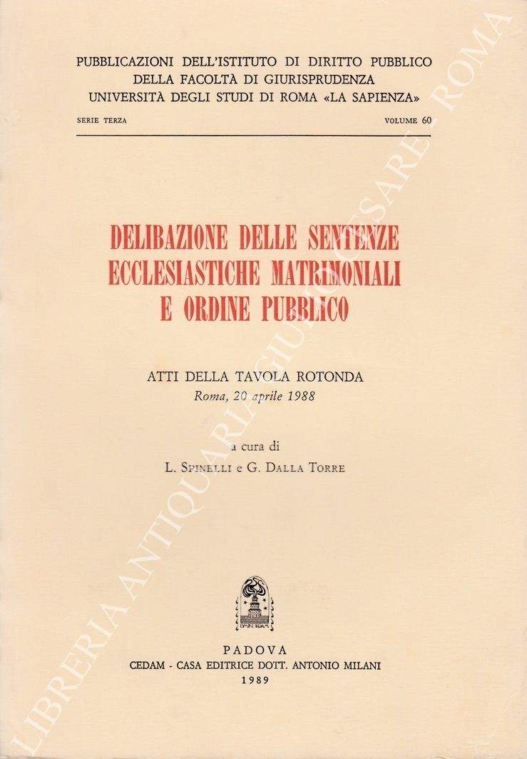 Delibazione delle sentenze ecclesiastiche