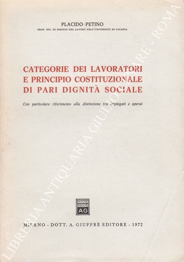 Categorie dei lavoratori e principio costituzionale