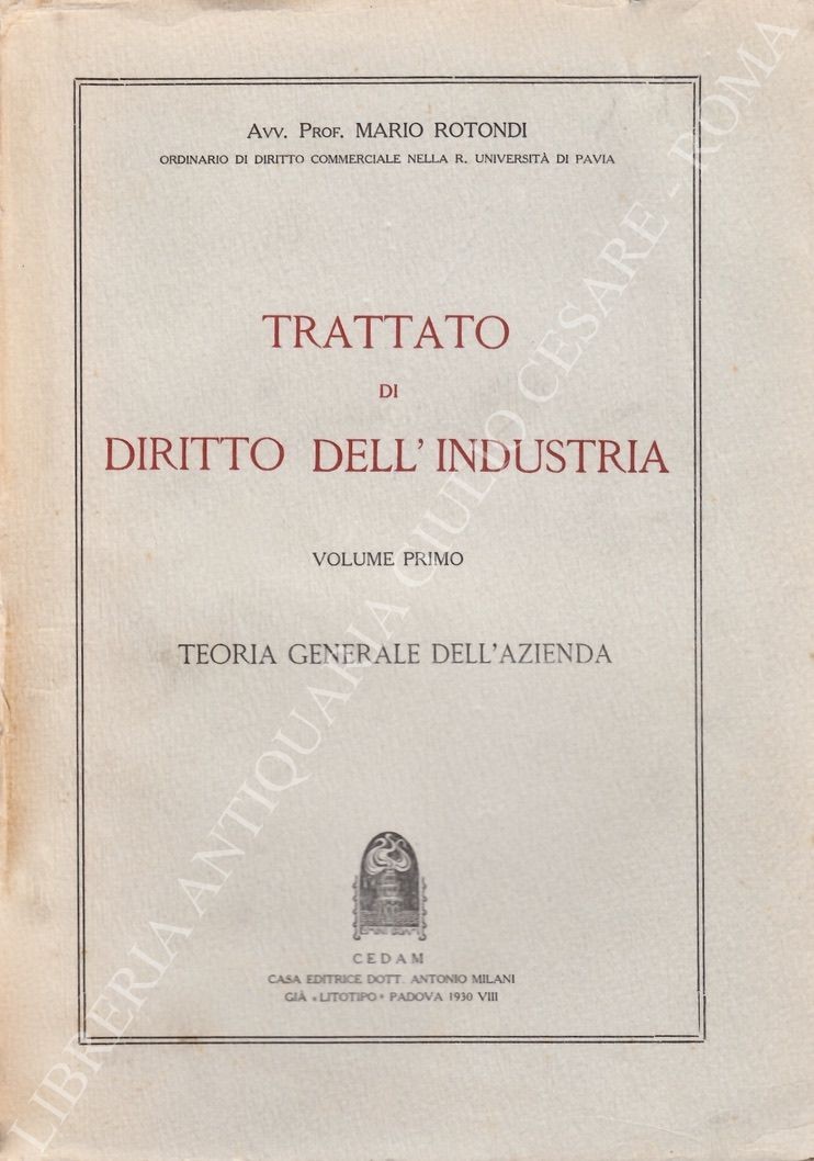 Trattato di diritto dell'industria