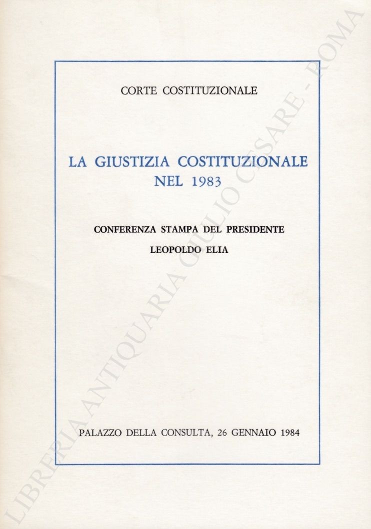 La giustizia costituzionale nel 1983