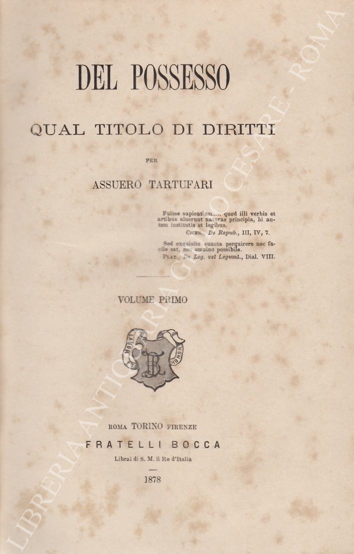Del possesso qual titolo di diritti