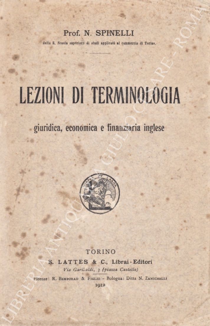 Lezioni di terminologia giuridica, economica e finanziaria inglese