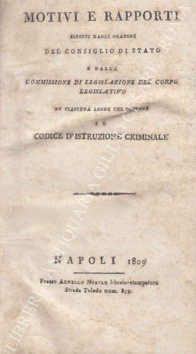 Motivi e rapporti esposti dagli oratori del consiglio di Stato  