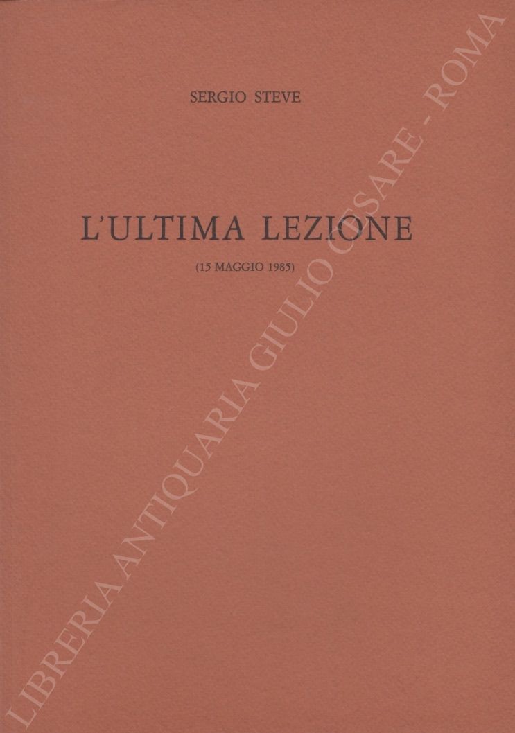 L'ultima lezione (15 maggio 1985)