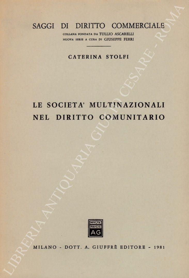 Le società multinazionali nel diritto comunitario
