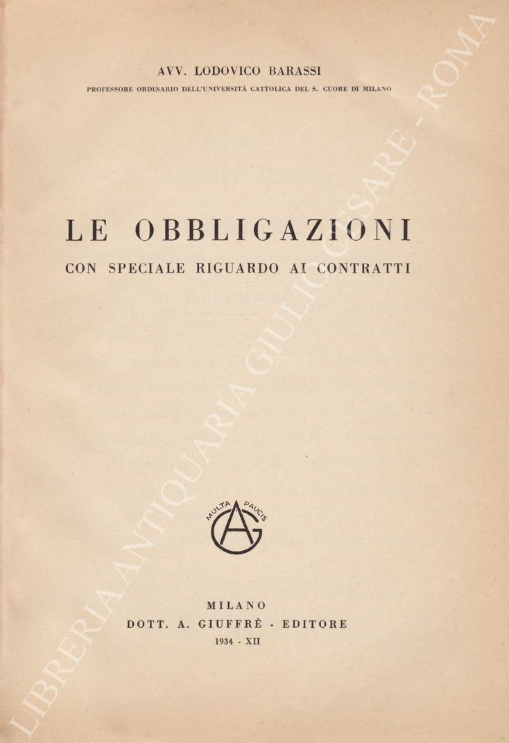 Le obbligazioni con speciale riguardo ai contratti