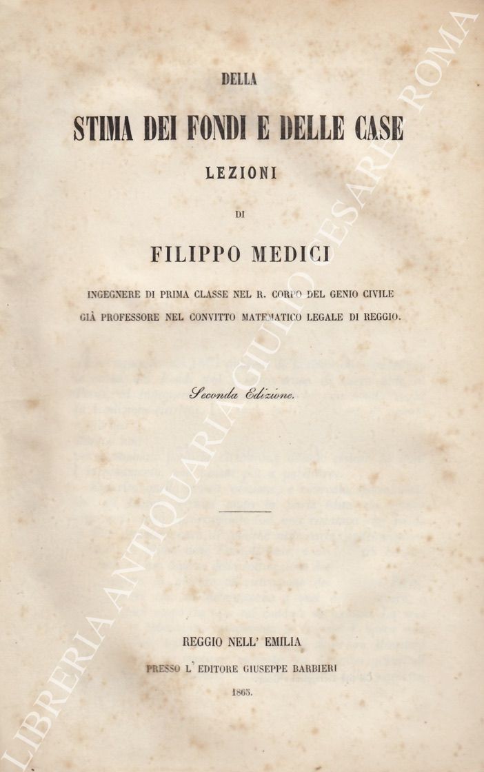 Della stima dei fondi e delle case