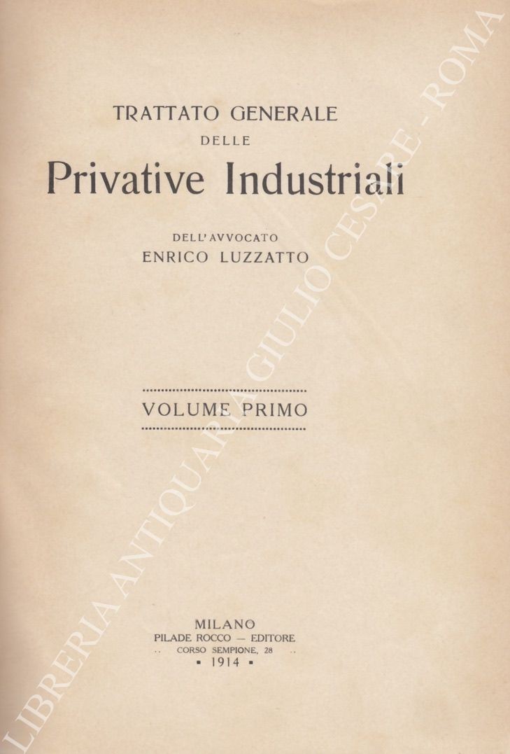 Trattato generale delle Privative Industriali