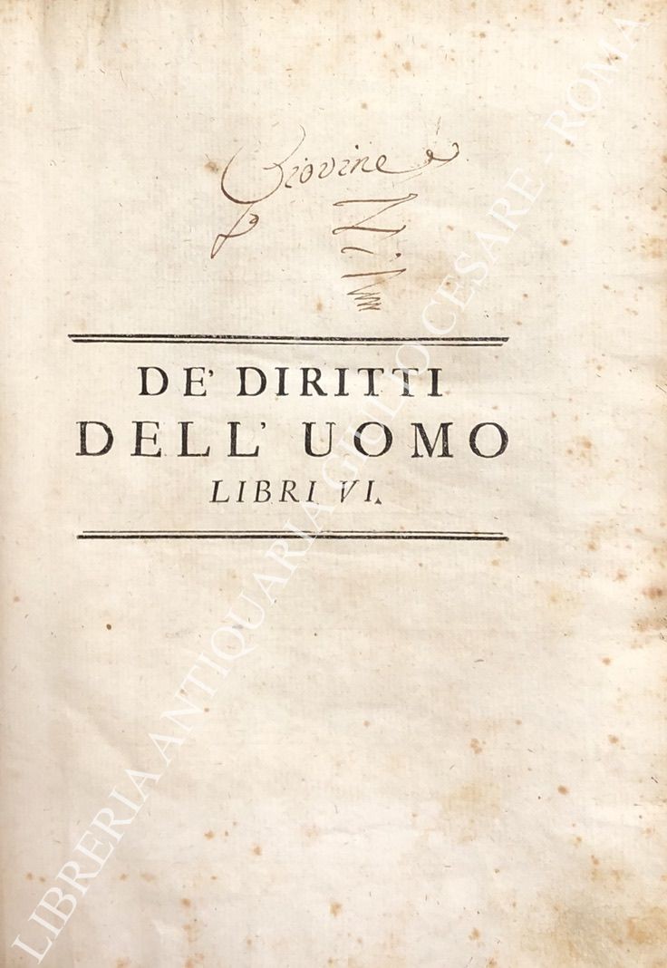 De' diritti dell'uomo. Libri VI