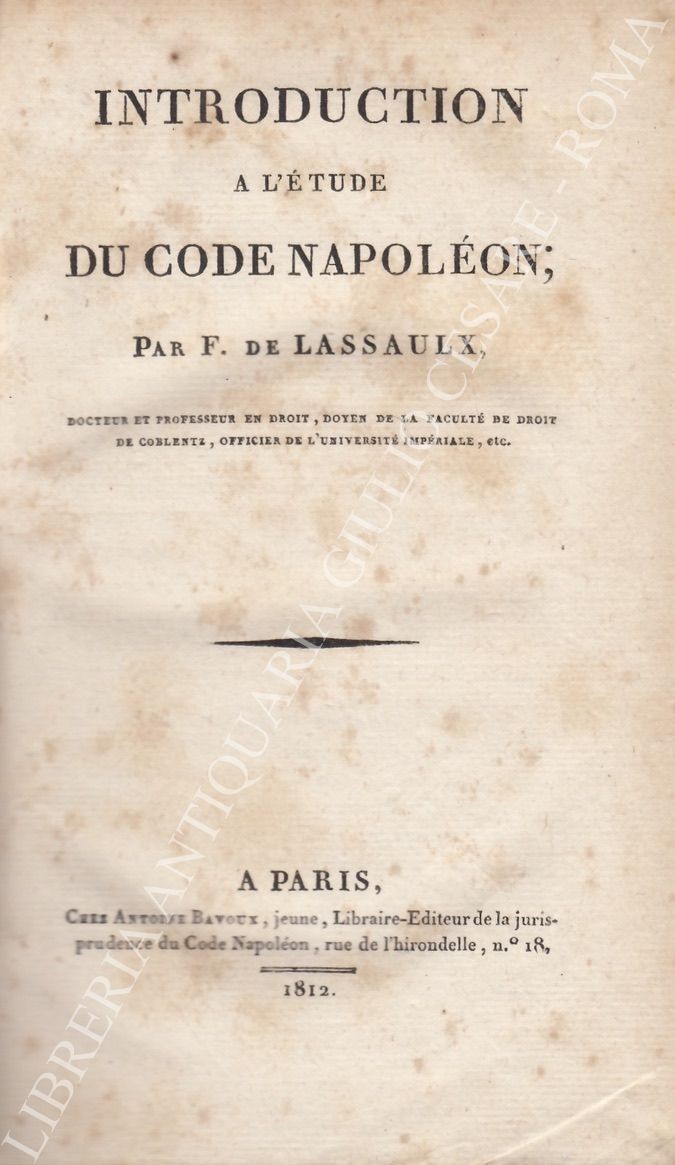 Introdution a l'étude du Code Napoléon