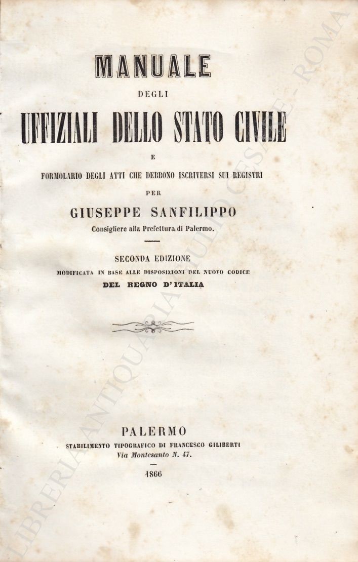 Manuale degli uffiziali dello stato civile