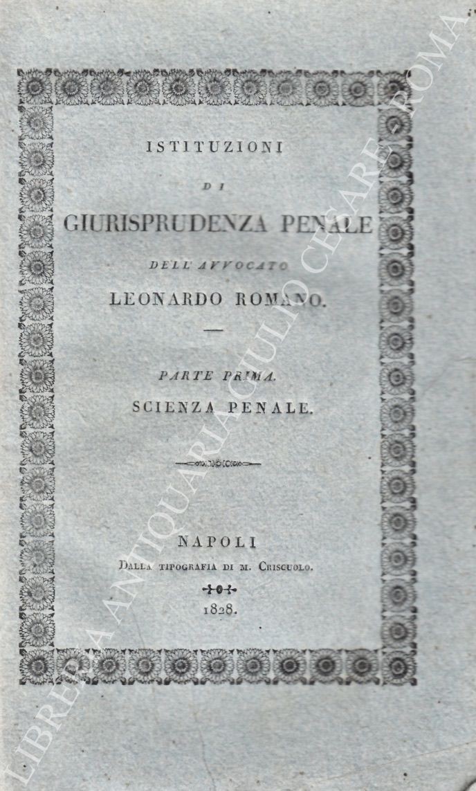 Istituzioni di giurisprudenza penale