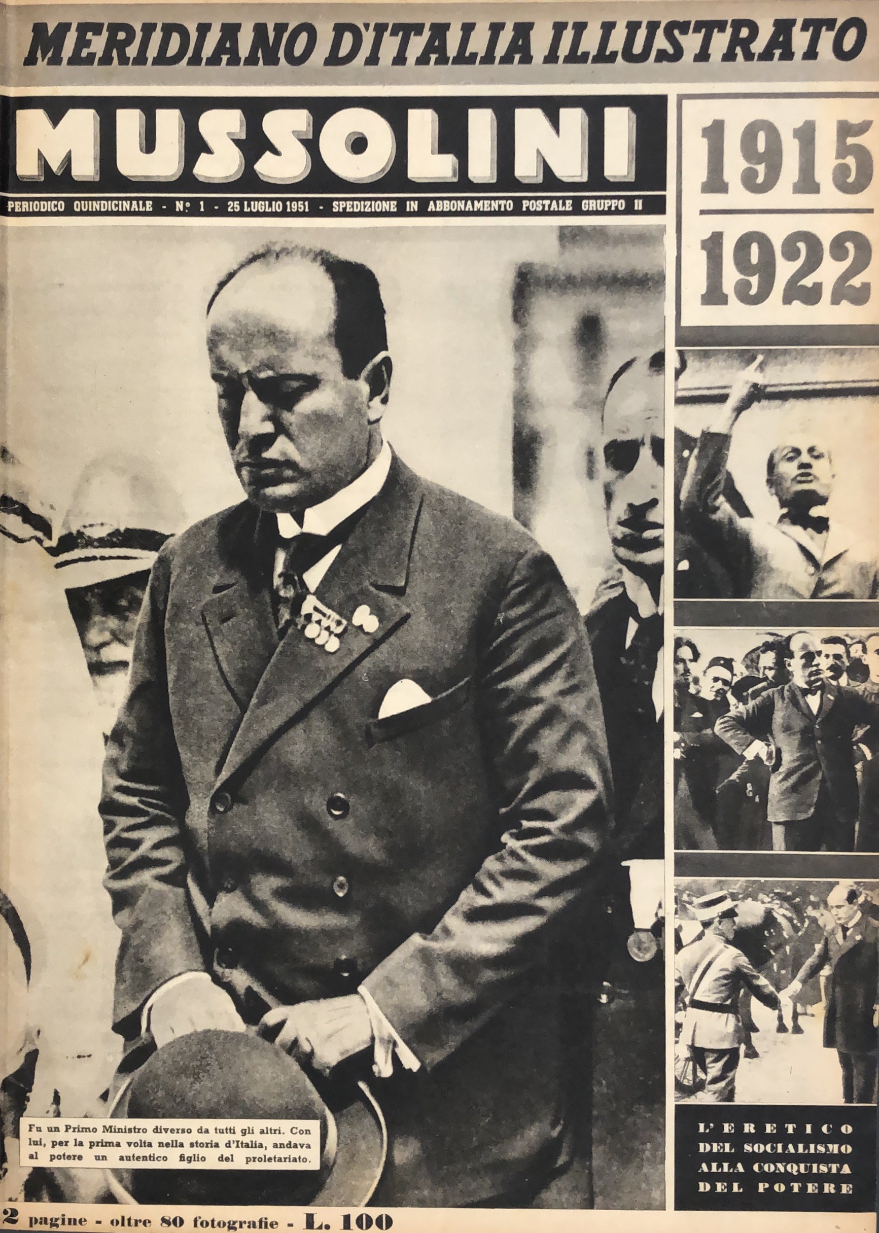 Meridiano d'Italia illustrato Mussolini