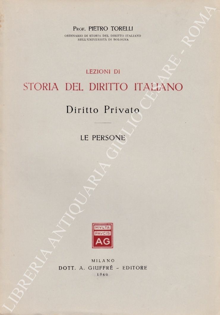 Lezioni di storia del diritto italiano