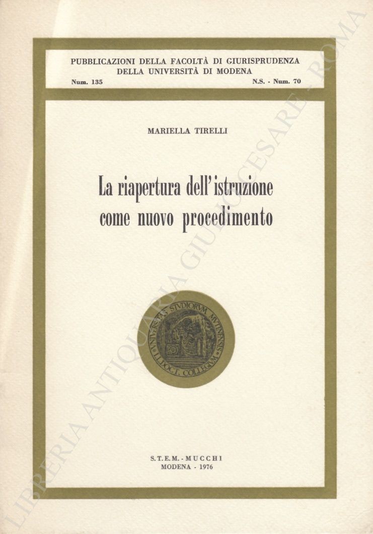La riapertura dell'istruzione come nuovo procedimento