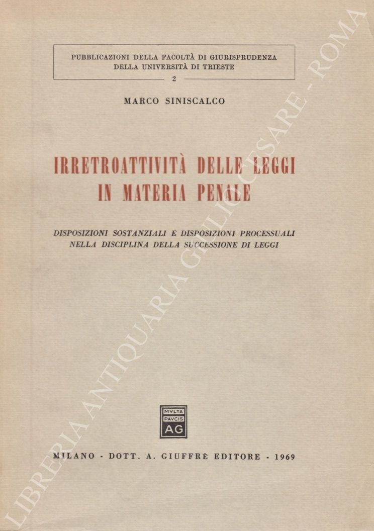 Irretroattività delle leggi in materia penale