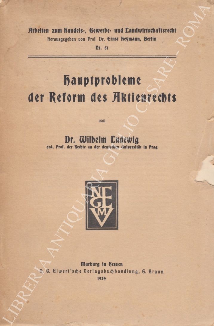 Hauptprobleme der Reform des Aktienrechts