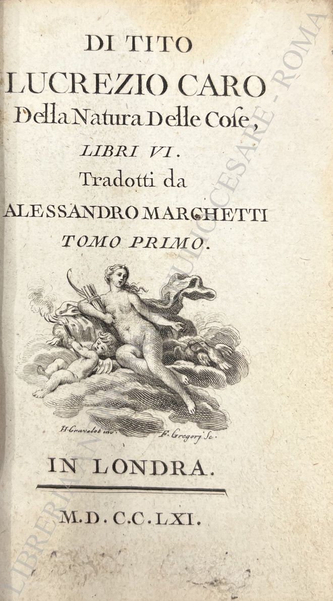 Della natura delle cose libri VI di Tito Lucrezio Caro