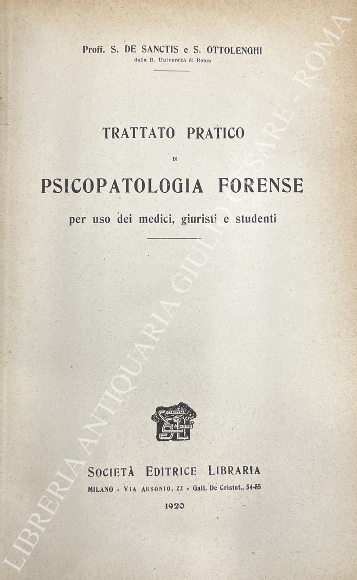 Trattato pratico di psicopatologia forense 
