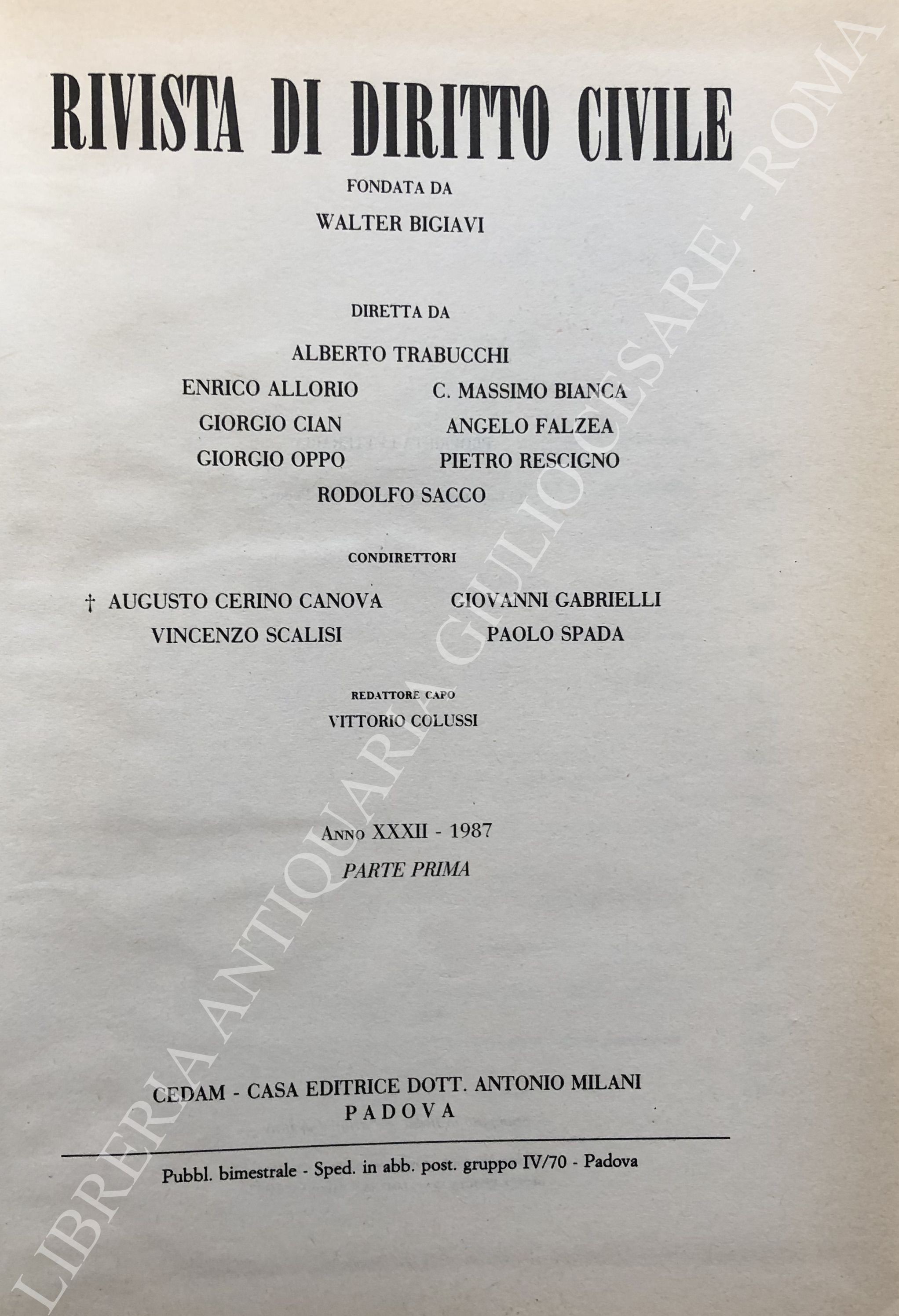 Rivista di diritto civile.