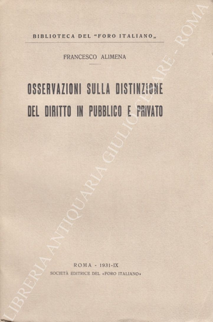 Osservazioni sulla distinzione del diritto