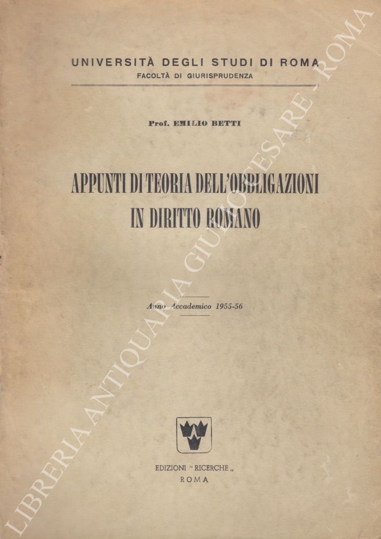 Appunti di teoria dell'obbligazioni in diritto romano