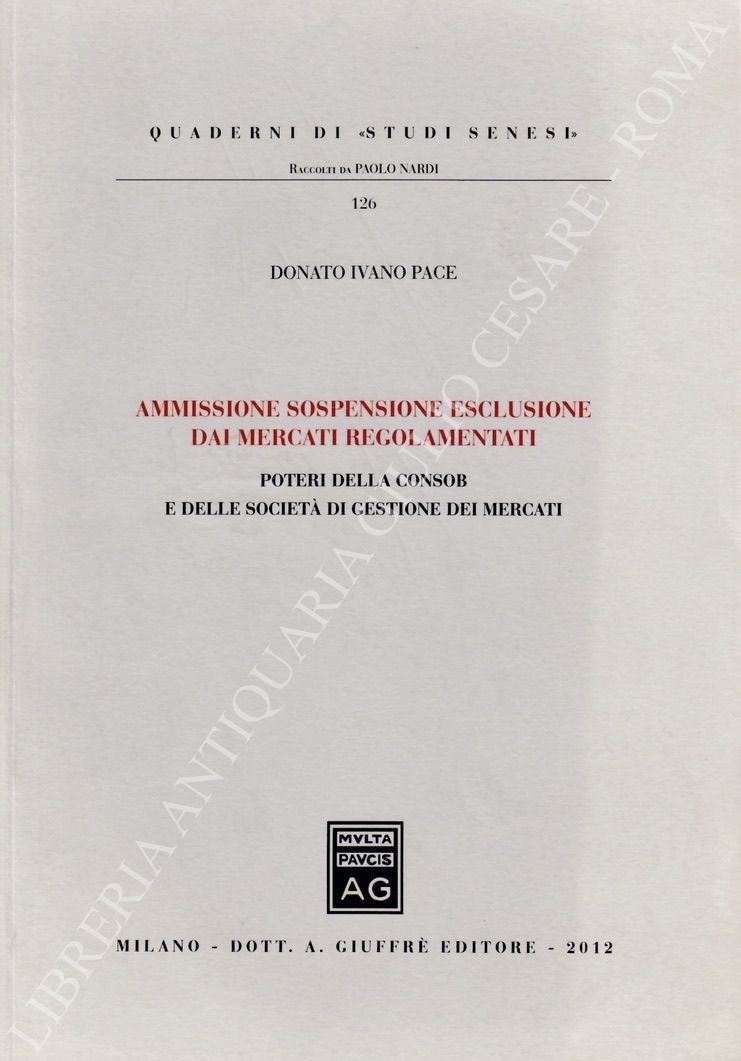 Ammissione sospensione esclusione dai mercati regolamentati