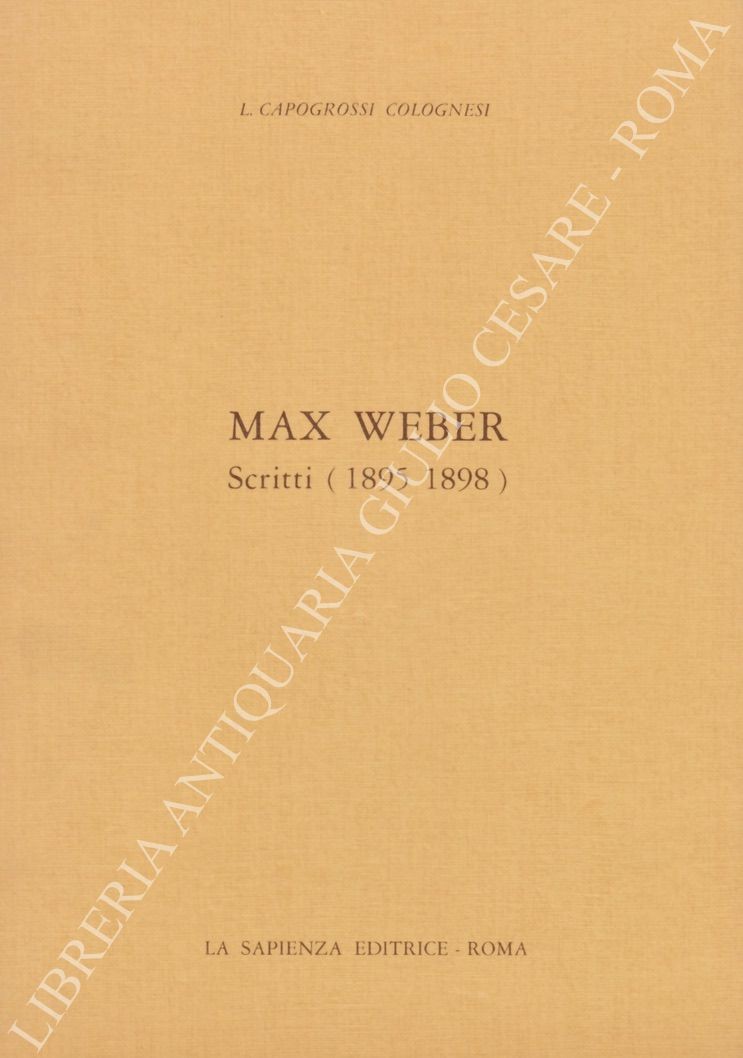 Max Weber. Scritti (1895 1898)